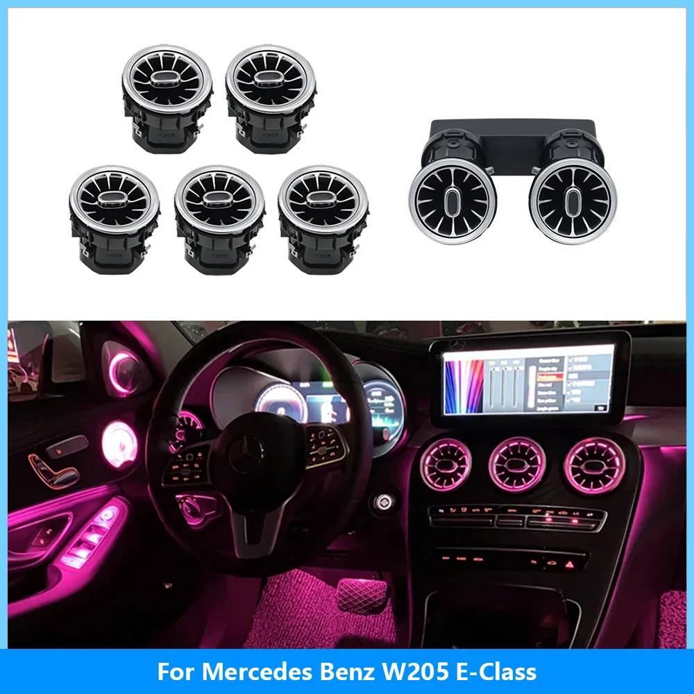 7pcs Interior Ambient Light 64 Colors For Mercedes-Benz C Class W205 2015-2021 W213 W156 W117 W176 Air Vent Lights A